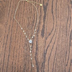Gold Necklace with Crystal Accents